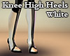 Knee High Heels White