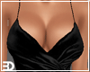 Black Satin Slit Dress