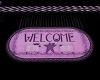 Purple Welcome rug