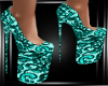 Teal Lace Heels