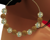 Gold ring beads earings