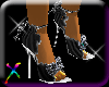 ! black silver bow heels