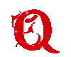 Letter Q Red Sticker