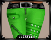 *C* Green Zipper Pants