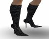 black heel boots leather