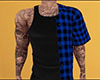 Blue Plaid Shirt Tank M