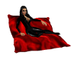 ~P~Red Silk 2Pose Pillow