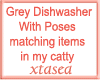 Grey Dishwasher w Poses