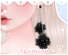 [T] Pompom earrings Bk/S