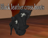 Black leather cross boot