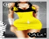 [Alx]Dress Black Yellow
