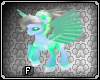 Glowing Ghost Pony Pegasus Green Platinum Wings Flying Floating