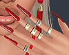 D- Gold  Red Nails