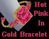 Hot Pink In Gold Bangle