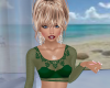 Sheer Drk Green Lace Top