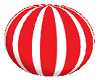 ball chair stripped red