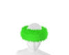green fur headband