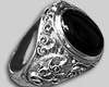 Small Silver Onyx Ring