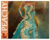 P~ teal formal gown