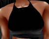 Crop Halter Top Black