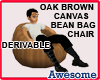 Bean Bag Chair Oak Brown