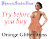 Orange glitter dress