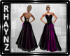 Pink and Blck Satin Gown