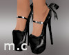 black silk heels