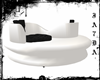 'WM'  White chat couch