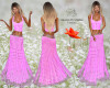 Boho Pink LaceLong Skirt