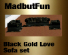 Black Gold Love Sofa Set