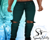 {SS} Grn Ripped Jeans V1