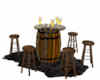 Barrel Table W/Drinks