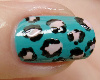 Teal Leopard Lng Nails