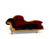 antique couch red gold 