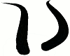 (K) Black Grey Horns