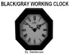BLACK/GRAY WORKING CLOCK