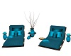 teal blue lounge chair