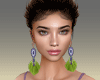 (7K)GreenTassel Earrings