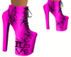 pink butterfly heels