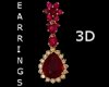 CA 3D Ruby Dangle Earrin