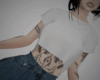 S. White crop top