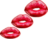 three red lips