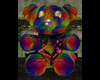 rainbow fur bear chair
