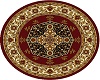 Red Floral Round Rug