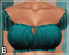 Teal Ruffle Sheer Top