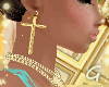 G- Gold Cross Earrings