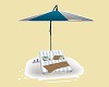 Overhung beach umbrella