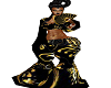 CHINESE BLK N GOLD FAN