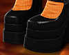 Blk Shoes Orange Socks
